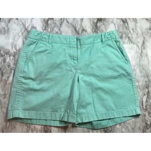 J.Crew Chino Shorts Classic Twill Womens Size 12 Aqua Green Cotton Casual